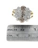 5 Row Diamond Graduated Split Shank Ring in White and Yellow Gold
